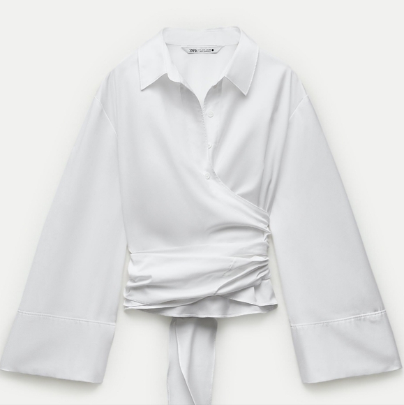 🆕️ Zara Poplin Wrap Shirt - Picture 4 of 8
